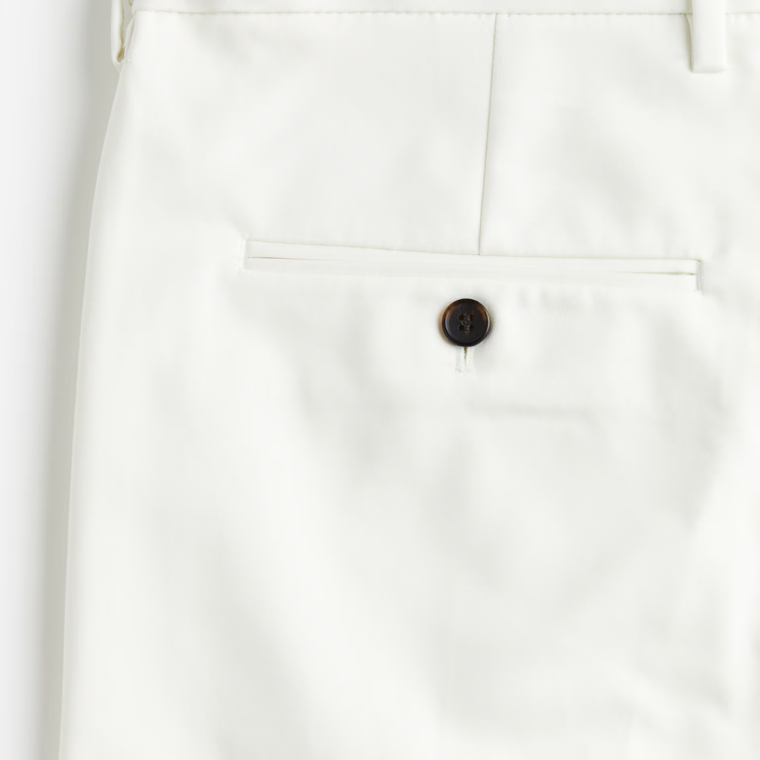 White Regular Fit Dress Pants