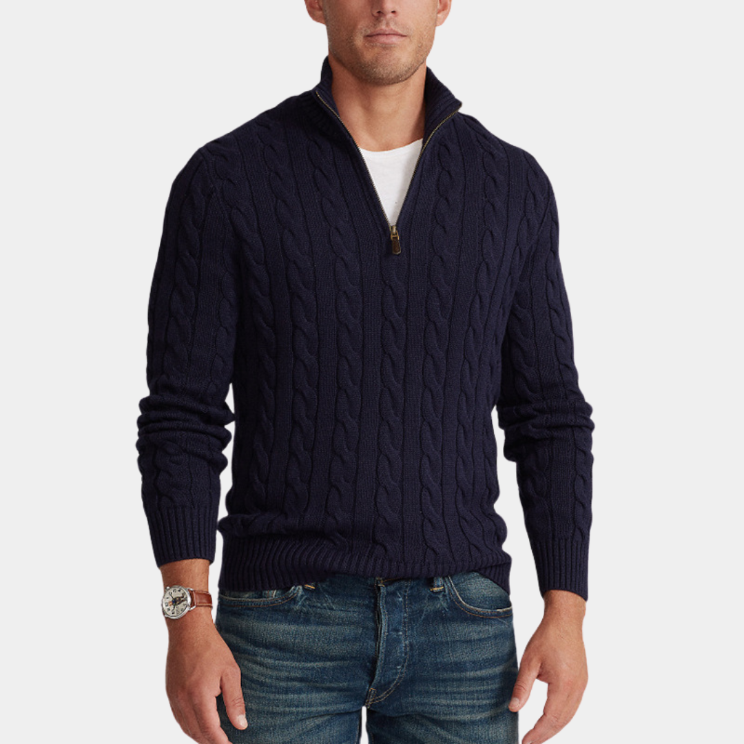 Cashmere Woven Quarter Zip