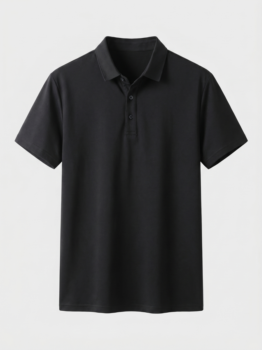 Black Cotton Polo