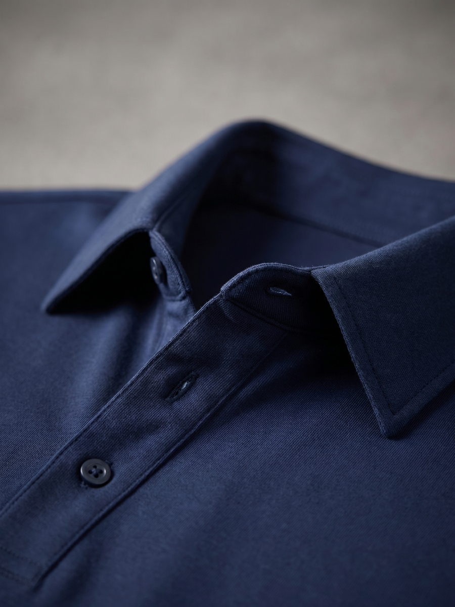 Riviera Blue Cotton Polo