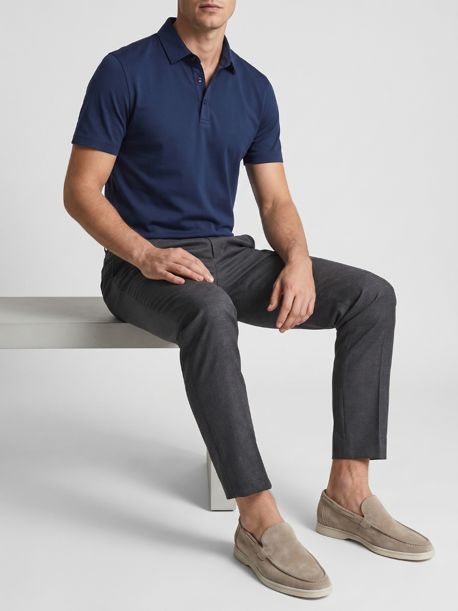 Riviera Blue Cotton Polo