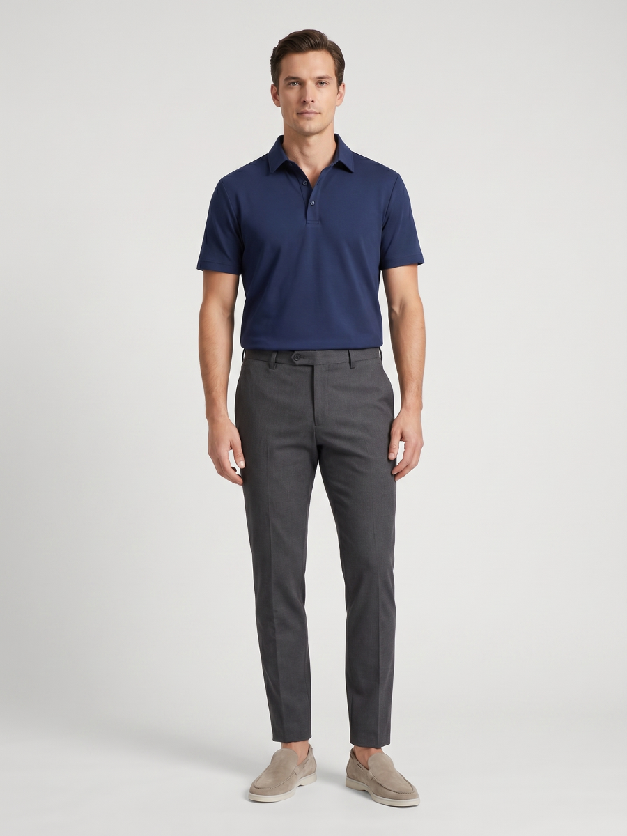 Riviera Blue Cotton Polo