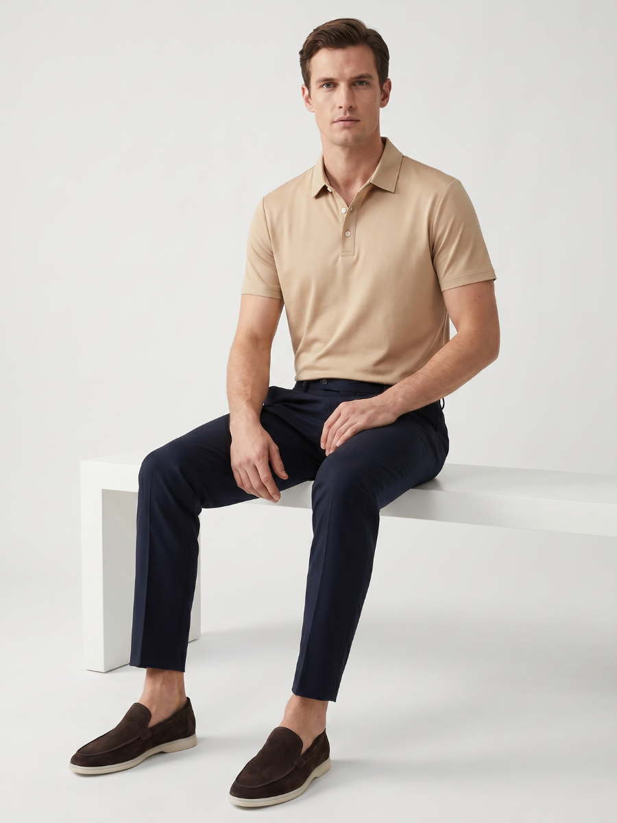 Apricot Cotton Polo