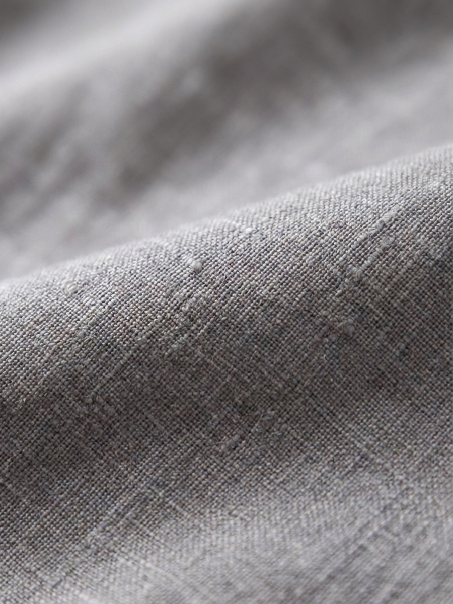 Grey Long Sleeve Linen Shirt