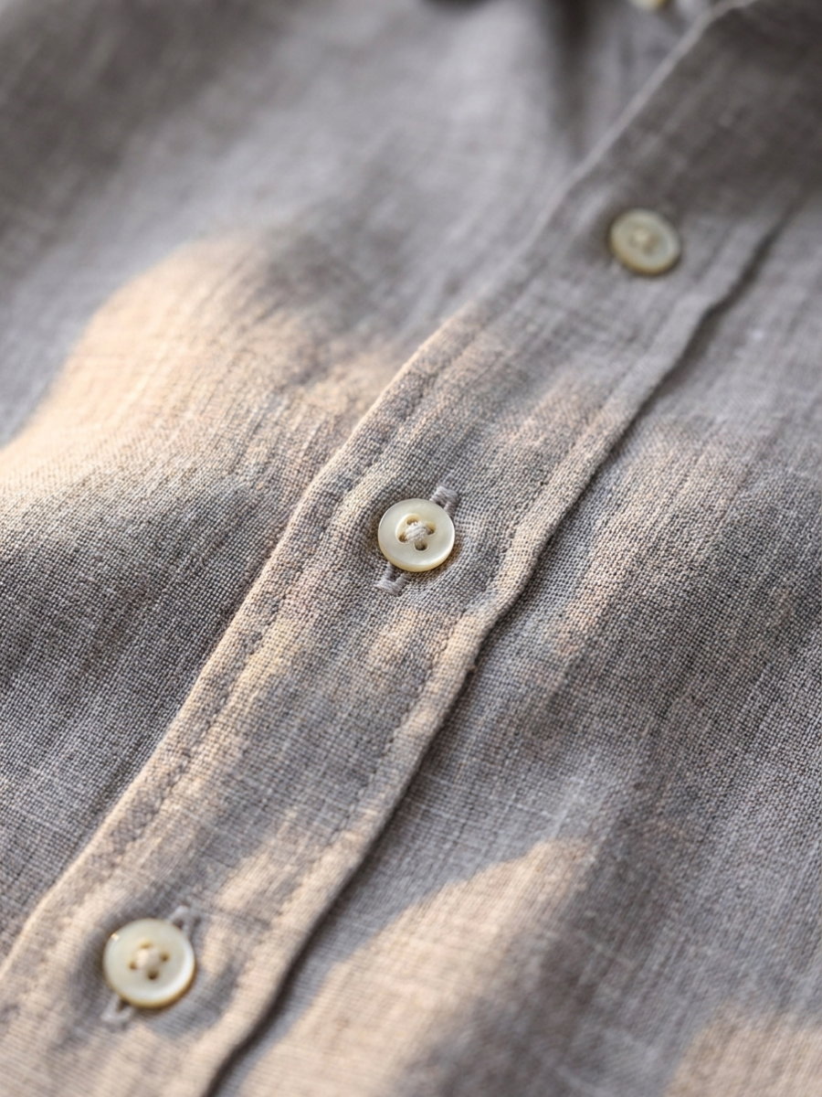 Grey Long Sleeve Linen Shirt