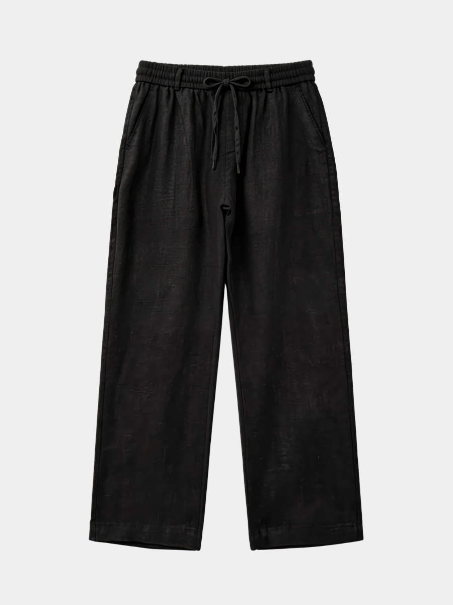 Schwarze Leinenhose