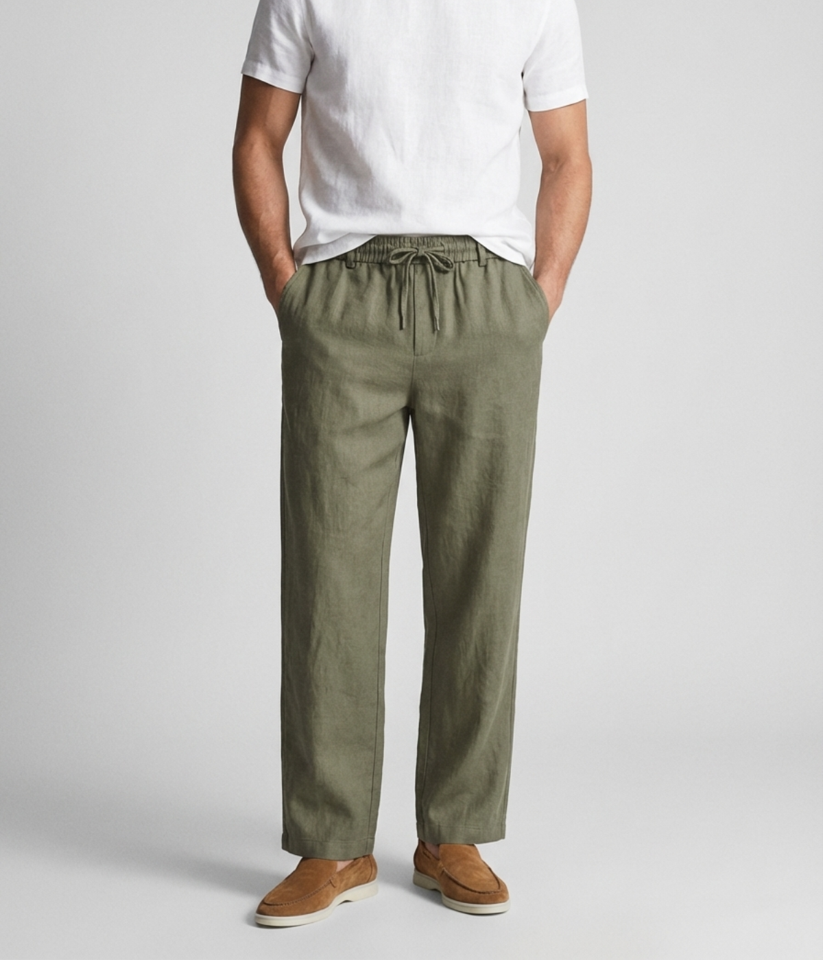 Olive Linen Trousers