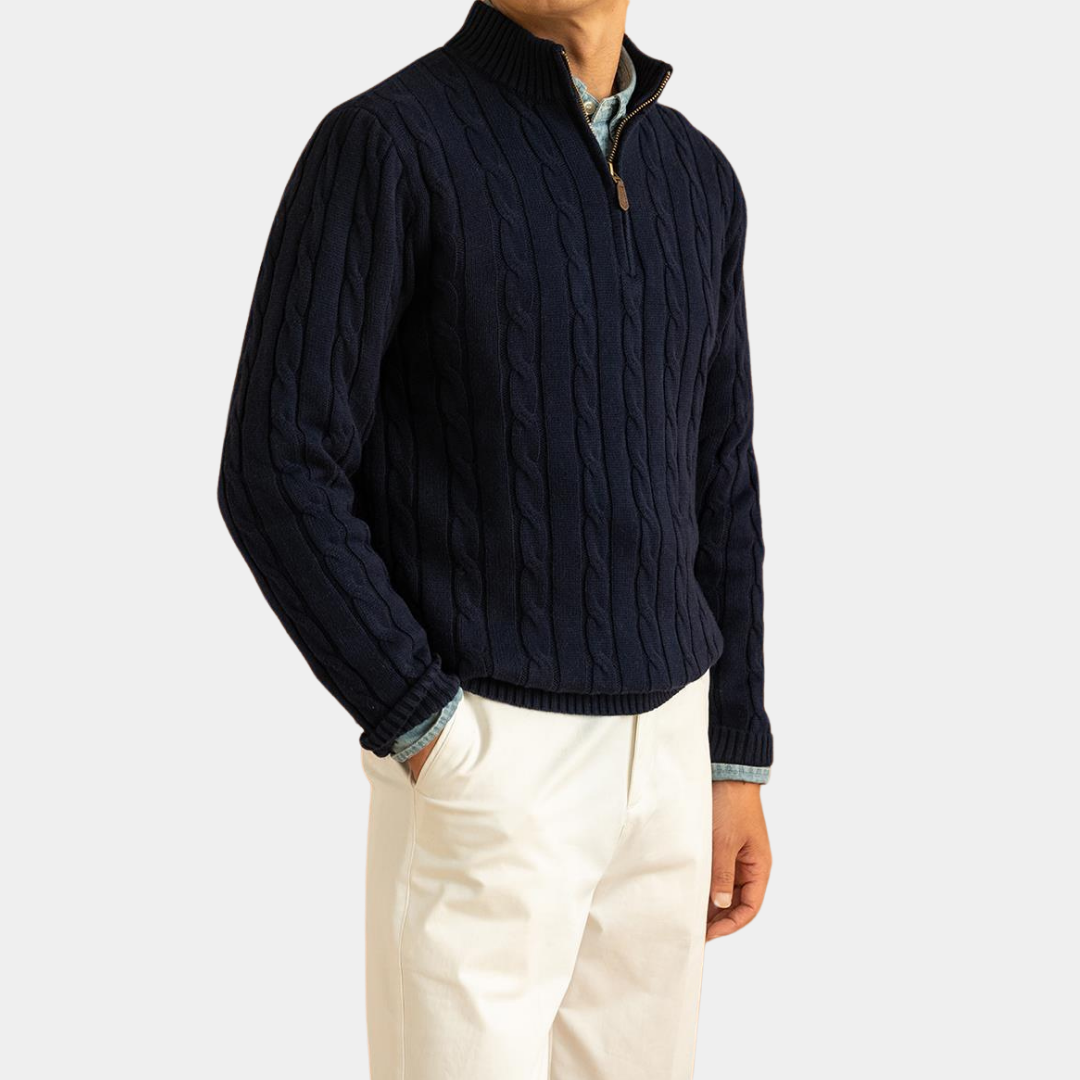 Cashmere Woven Quarter Zip