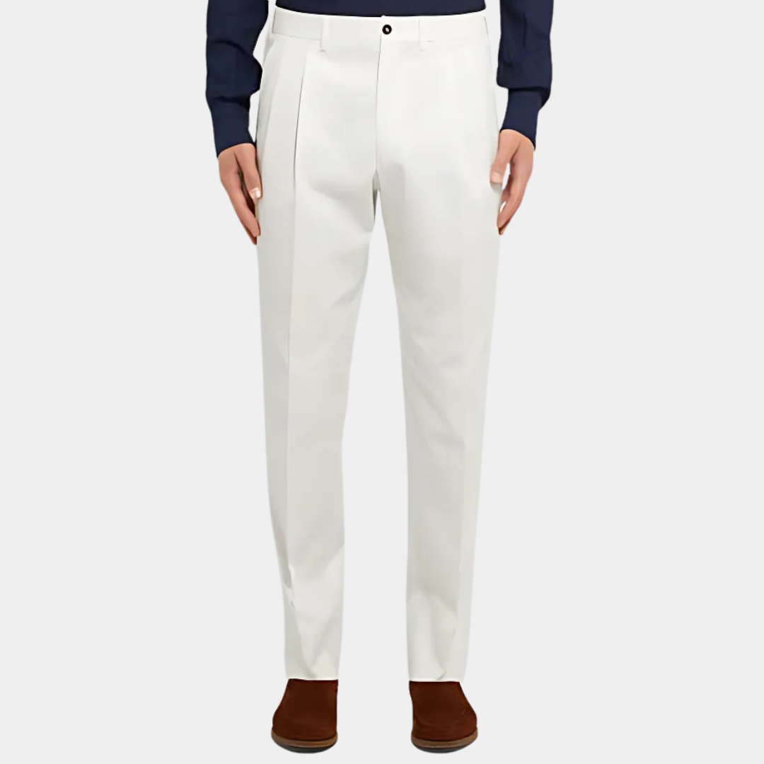 White Regular Fit Dress Pants