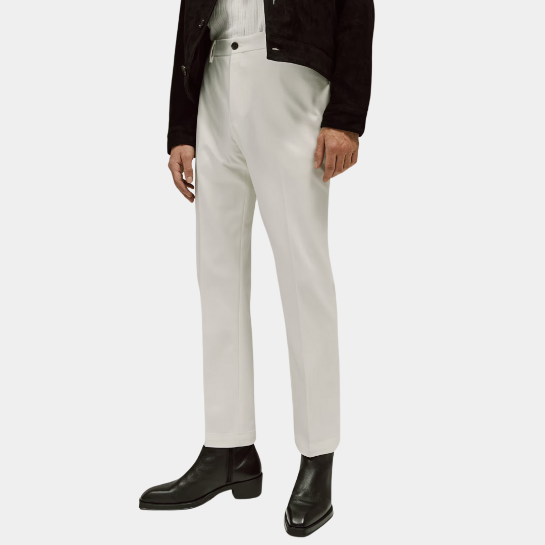 White Regular Fit Dress Pants