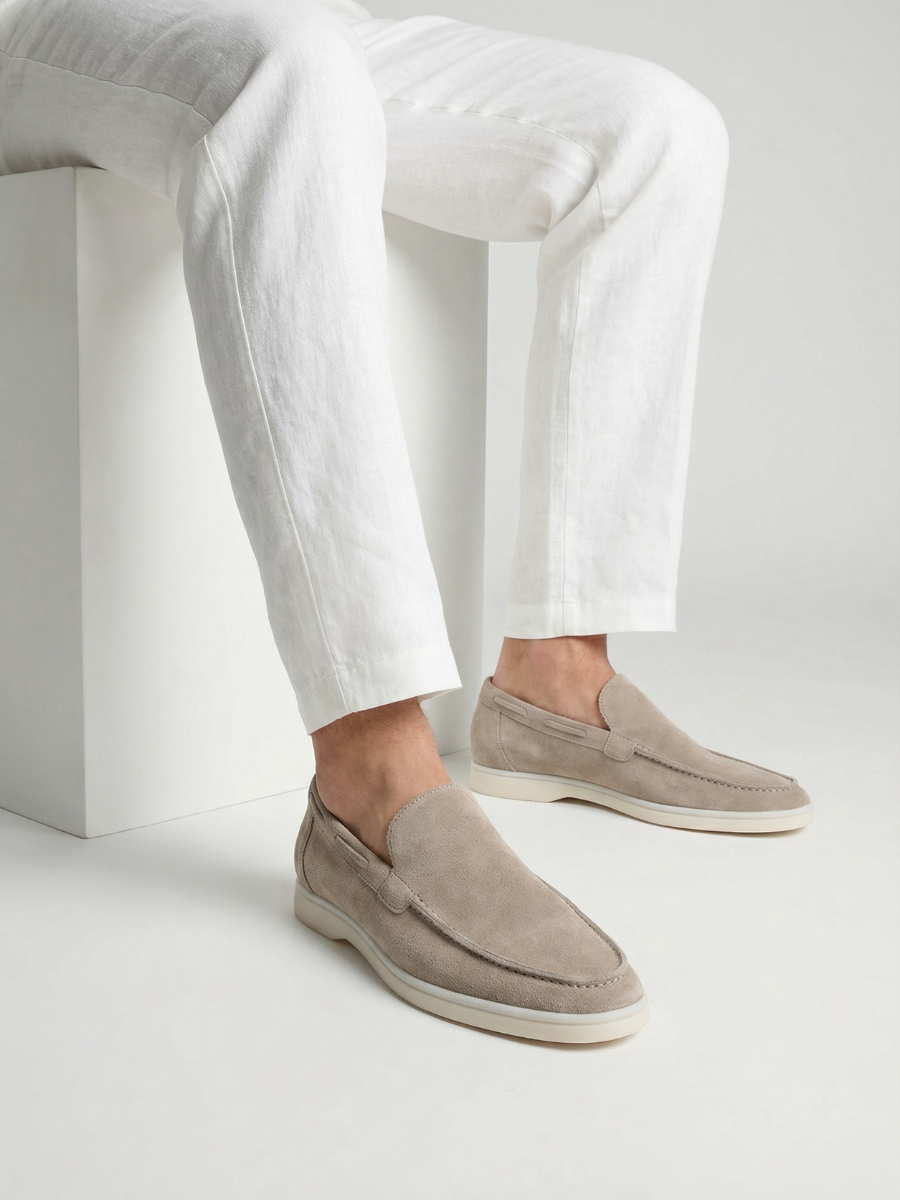 Lichtgrijze Yacht Loafers