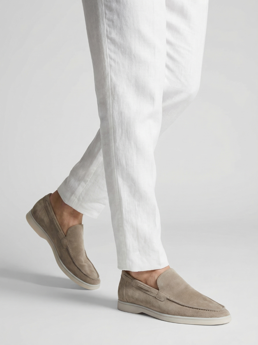 Lichtgrijze Yacht Loafers