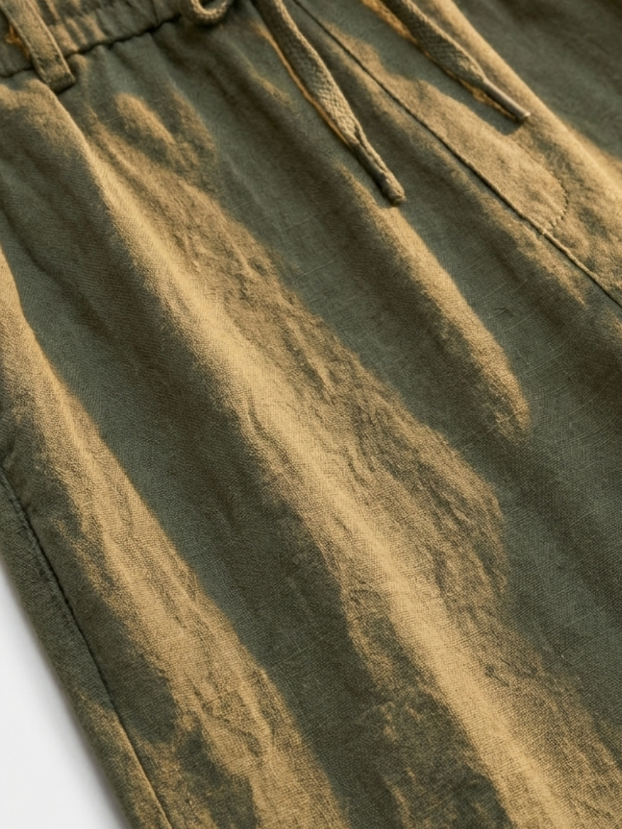 Olijfgroene Linnen Broek