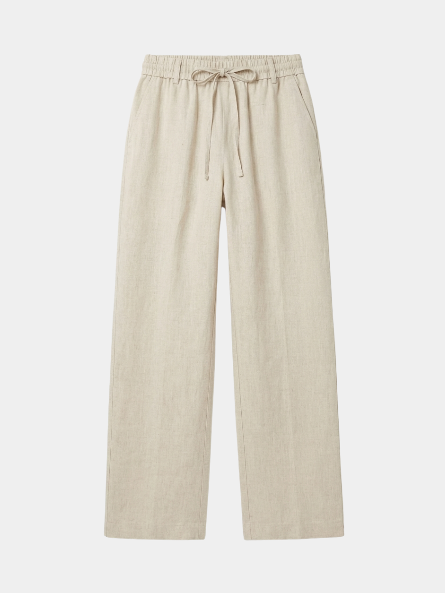 Beige Leinenhose