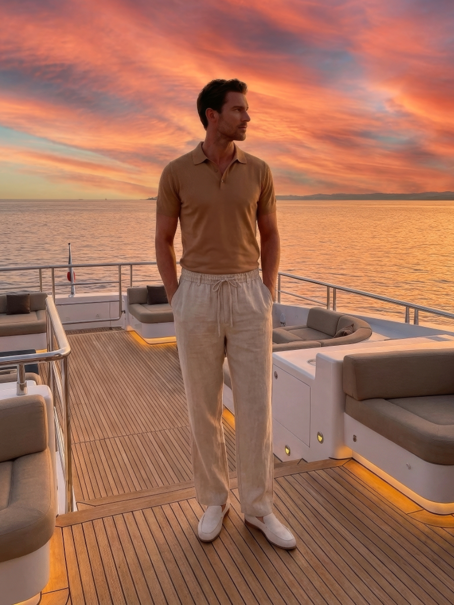 Calças de Linho Bege