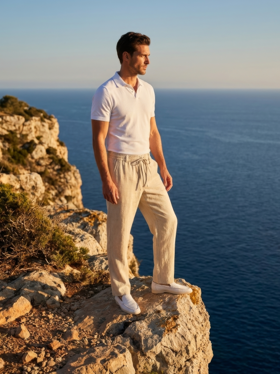 Calças de Linho Bege