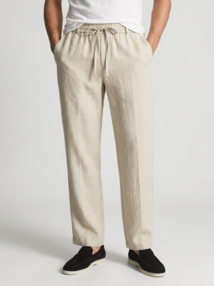 Beige Leinenhose