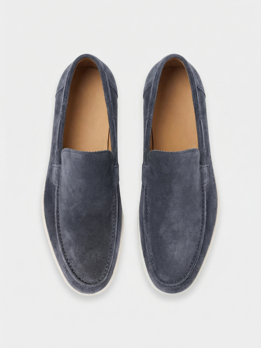 Stahlblaue Yacht-Loafer