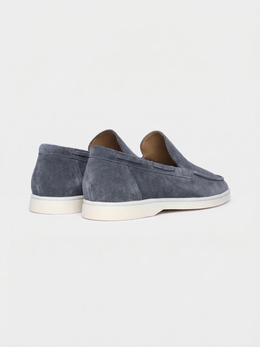 Stahlblaue Yacht-Loafer