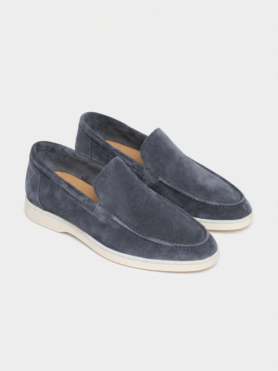 Stahlblaue Yacht-Loafer