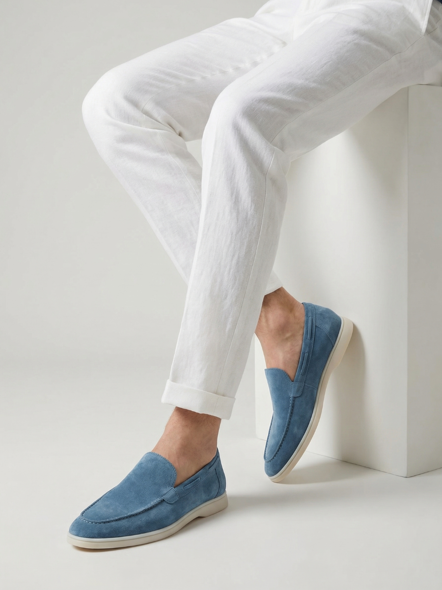 Saphirblaue Yacht-Slipper