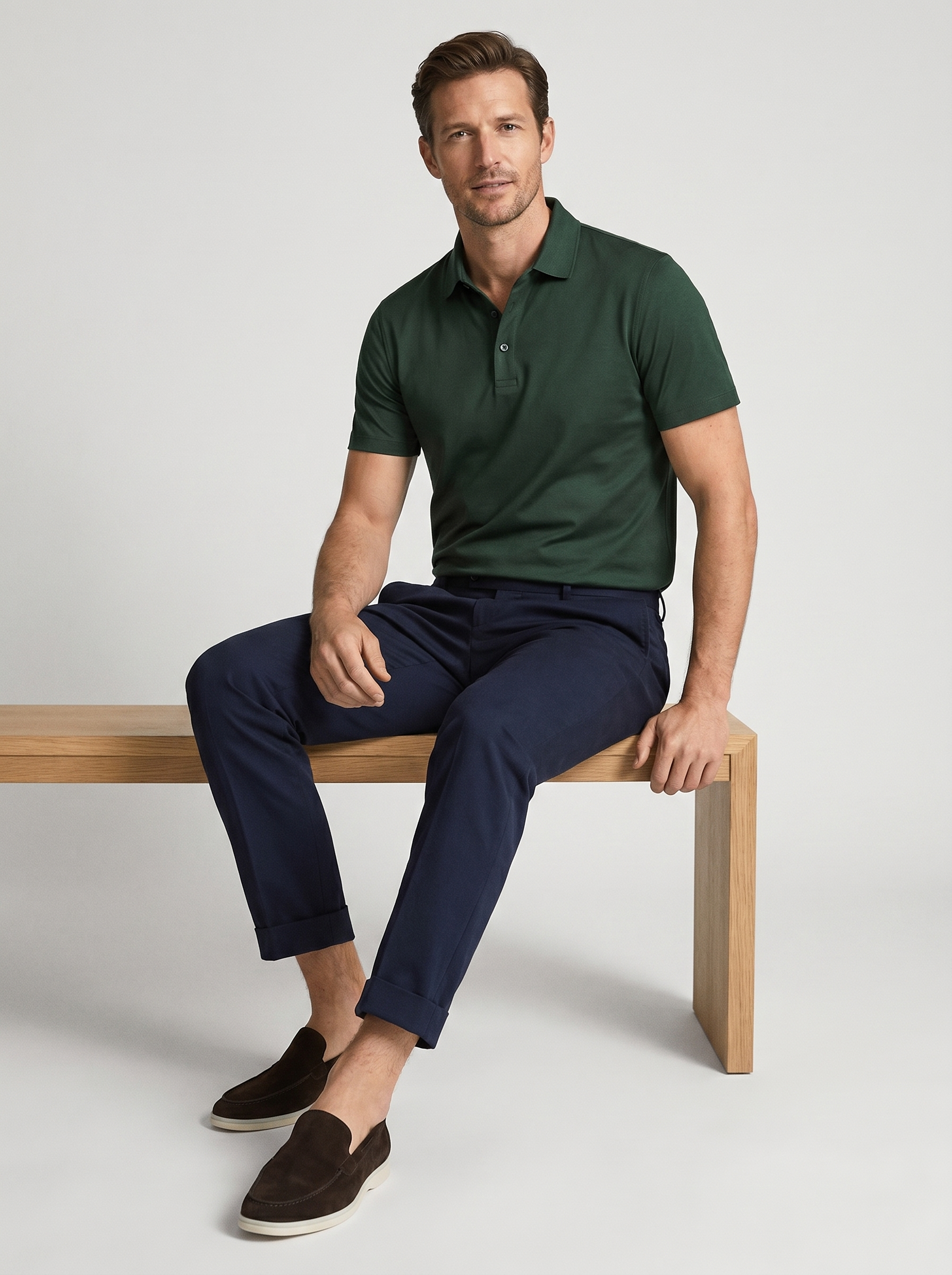 Forest Green Cotton Polo